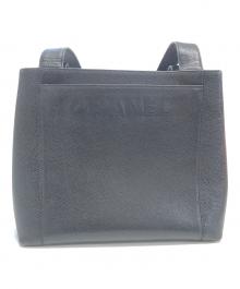 CHANEL（シャネル）の古着「キャビアスキンロゴトートバッグ」｜ブラック