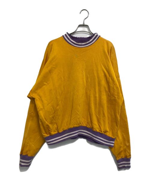 Champion（チャンピオン）Champion (チャンピオン) ダブルフェイス リブラインスウェット イエロー×パープル サイズ:XLARGEの古着・服飾アイテム