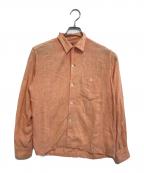 SEAWANEEセワニー）の古着「カスリ柄 レーヨンオープンカラーシャツ」｜ピンク×ブラック