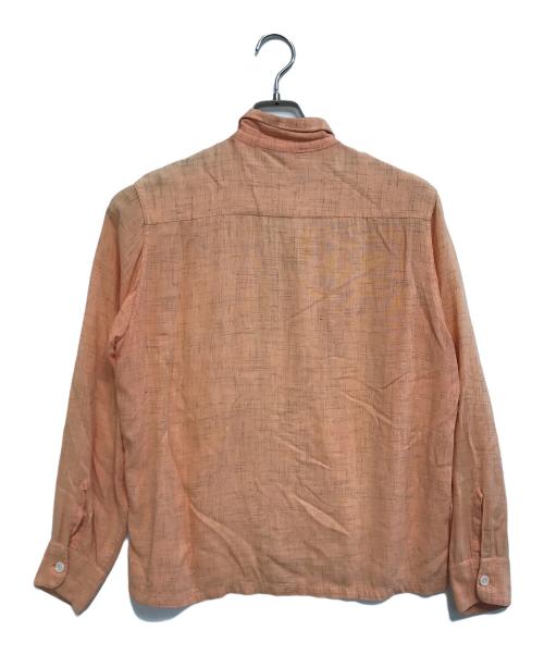 SEAWANEE（セワニー）SEAWANEE (セワニー) カスリ柄 レーヨンオープンカラーシャツ ピンク×ブラック サイズ:Ⅿの古着・服飾アイテム