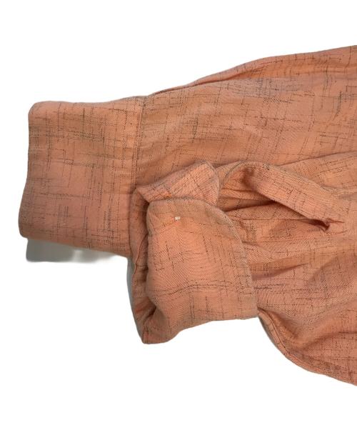 SEAWANEE（セワニー）SEAWANEE (セワニー) カスリ柄 レーヨンオープンカラーシャツ ピンク×ブラック サイズ:Ⅿの古着・服飾アイテム