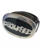 DSQUARED2ディースクエアード）の古着「ロゴバックル レザーベルト」｜ブラック