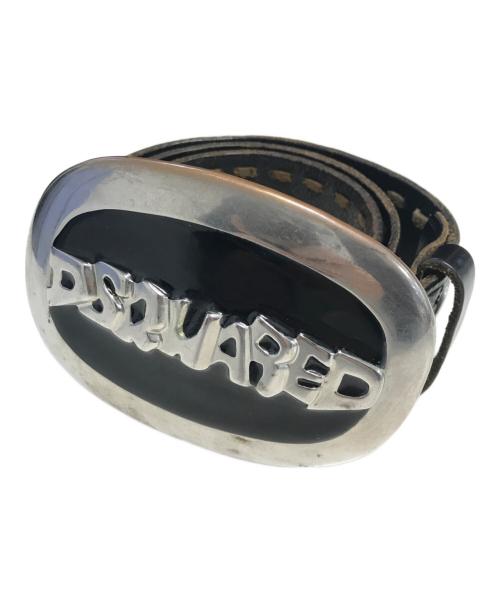 DSQUARED2（ディースクエアード）DSQUARED2 (ディースクエアード) ロゴバックル レザーベルト ブラック サイズ:不明の古着・服飾アイテム