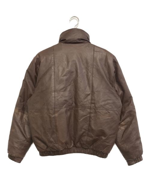 Eddie Bauer（エディーバウアー）Eddie Bauer (エディーバウアー) レザーダウンジャケット ブラウン サイズ:Mの古着・服飾アイテム