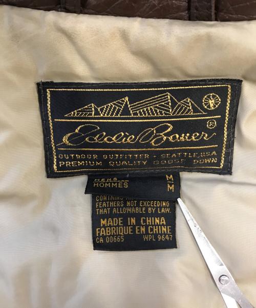 Eddie Bauer（エディーバウアー）Eddie Bauer (エディーバウアー) レザーダウンジャケット ブラウン サイズ:Mの古着・服飾アイテム