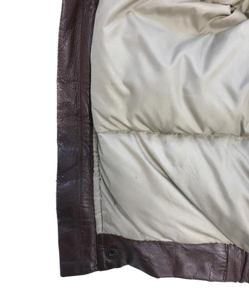Eddie Bauer（エディーバウアー）Eddie Bauer (エディーバウアー) レザーダウンジャケット ブラウン サイズ:Mの古着・服飾アイテム