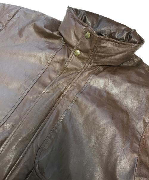 Eddie Bauer（エディーバウアー）Eddie Bauer (エディーバウアー) レザーダウンジャケット ブラウン サイズ:Mの古着・服飾アイテム