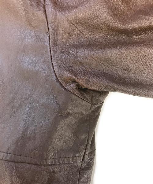 Eddie Bauer（エディーバウアー）Eddie Bauer (エディーバウアー) レザーダウンジャケット ブラウン サイズ:Mの古着・服飾アイテム