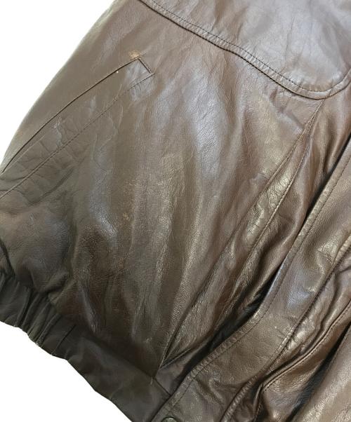 Eddie Bauer（エディーバウアー）Eddie Bauer (エディーバウアー) レザーダウンジャケット ブラウン サイズ:Mの古着・服飾アイテム