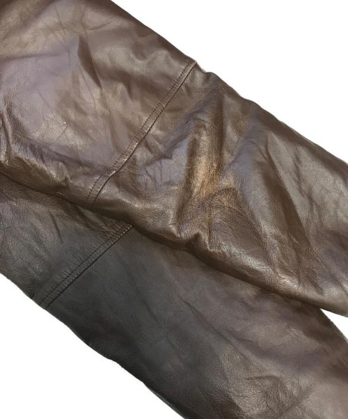 Eddie Bauer（エディーバウアー）Eddie Bauer (エディーバウアー) レザーダウンジャケット ブラウン サイズ:Mの古着・服飾アイテム