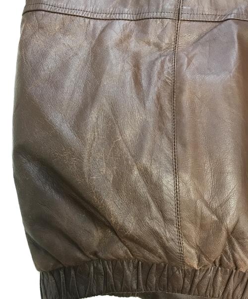 Eddie Bauer（エディーバウアー）Eddie Bauer (エディーバウアー) レザーダウンジャケット ブラウン サイズ:Mの古着・服飾アイテム