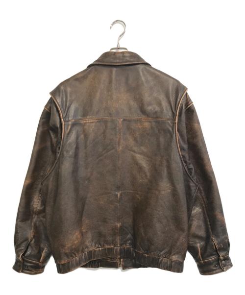 ST JOHN'S BAY（セントジョンズベイ）ST JOHN'S BAY (セントジョンズベイ) レザージャケット ブラウン サイズ:Lの古着・服飾アイテム