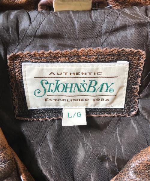 ST JOHN'S BAY（セントジョンズベイ）ST JOHN'S BAY (セントジョンズベイ) レザージャケット ブラウン サイズ:Lの古着・服飾アイテム