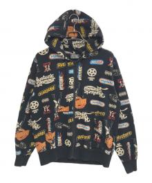 Hysteric Glamour（ヒステリックグラマー）の古着「HYSTERIC CHAINSAW柄ジップパーカー」｜ブラック