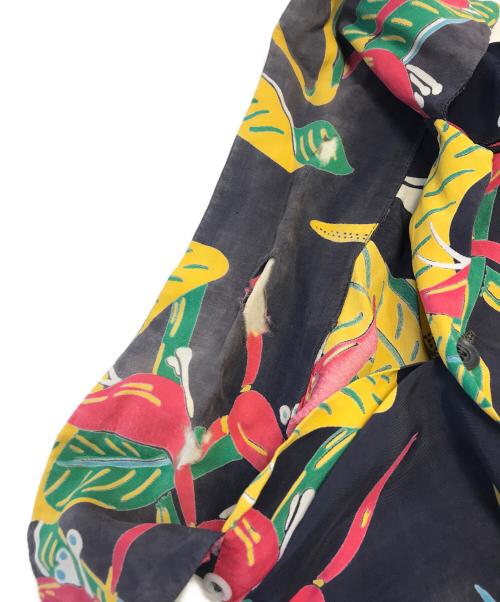 VINTAGE（ヴィンテージ）VINTAGE (ヴィンテージ) 推定50s 極楽鳥花柄アロハシャツ ブラック サイズ:不明の古着・服飾アイテム