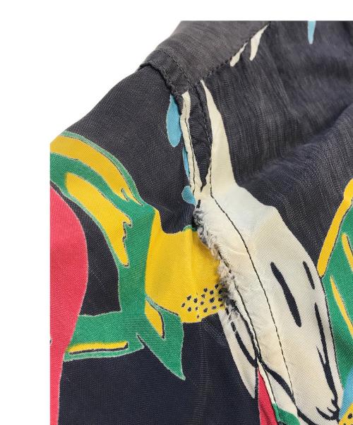VINTAGE（ヴィンテージ）VINTAGE (ヴィンテージ) 推定50s 極楽鳥花柄アロハシャツ ブラック サイズ:不明の古着・服飾アイテム