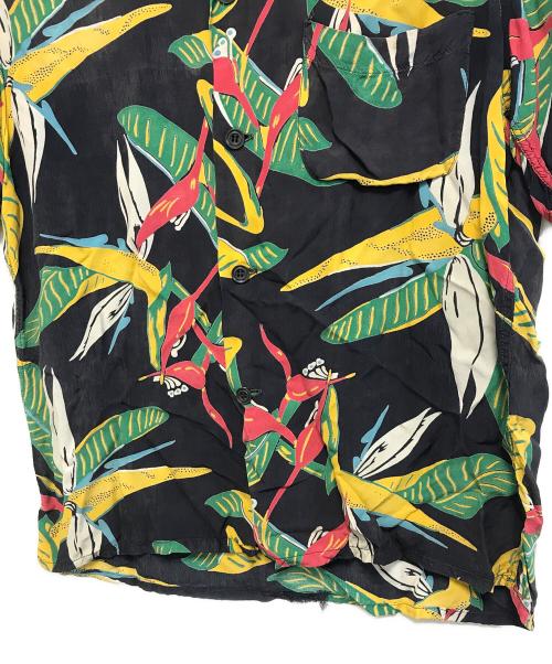 VINTAGE（ヴィンテージ）VINTAGE (ヴィンテージ) 推定50s 極楽鳥花柄アロハシャツ ブラック サイズ:不明の古着・服飾アイテム