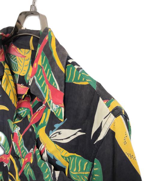 VINTAGE（ヴィンテージ）VINTAGE (ヴィンテージ) 推定50s 極楽鳥花柄アロハシャツ ブラック サイズ:不明の古着・服飾アイテム