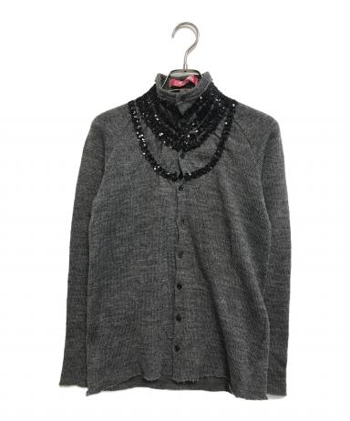 04SS JUNYA WATANABE ボーダー スパンコール カーディガン 中古・古着通販】JUNYA WATANABE MAN PINK (ジュンヤワタナベマン