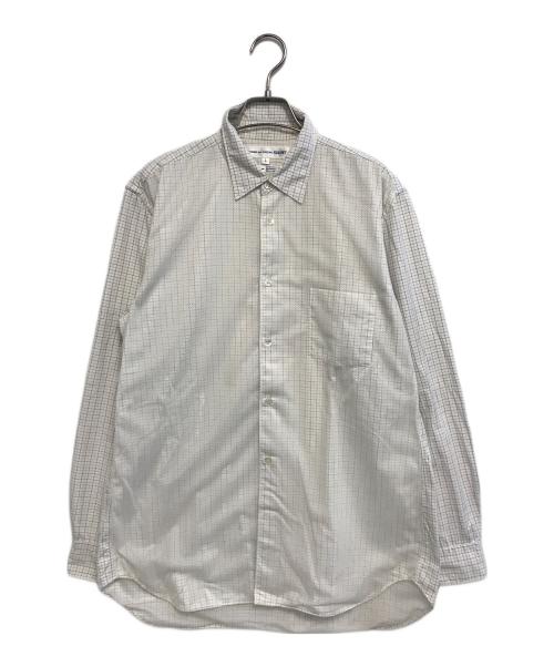COMME des GARCONS SHIRT（コムデギャルソンシャツ）COMME des GARCONS SHIRT (コムデギャルソンシャツ) メッシュドッキングチェックシャツ ホワイト サイズ:Lの古着・服飾アイテム