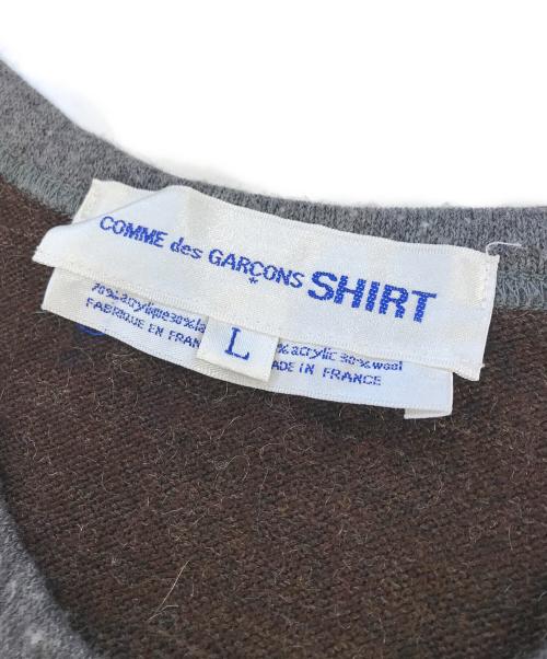COMME des GARCONS SHIRT（コムデギャルソンシャツ）COMME des GARCONS SHIRT (コムデギャルソンシャツ) 切替ニット ブラウン サイズ:Lの古着・服飾アイテム