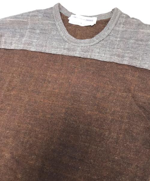 COMME des GARCONS SHIRT（コムデギャルソンシャツ）COMME des GARCONS SHIRT (コムデギャルソンシャツ) 切替ニット ブラウン サイズ:Lの古着・服飾アイテム