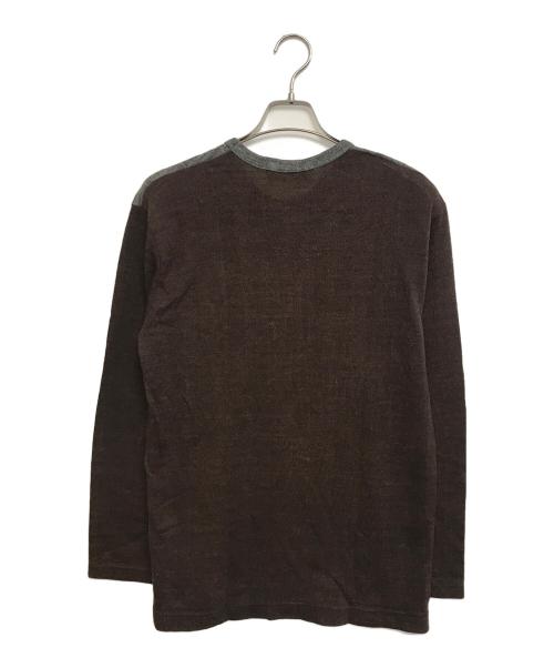 COMME des GARCONS SHIRT（コムデギャルソンシャツ）COMME des GARCONS SHIRT (コムデギャルソンシャツ) 切替ニット ブラウン サイズ:Lの古着・服飾アイテム