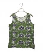 Jean Paul GAULTIERジャンポールゴルチェ）の古着「総柄タンクトップ」｜グリーン