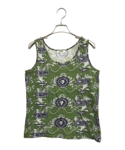 Jean Paul GAULTIER（ジャンポールゴルチェ）Jean Paul GAULTIER (ジャンポールゴルチェ) 総柄タンクトップ グリーン サイズ:9号の古着・服飾アイテム