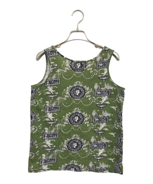 Jean Paul GAULTIER（ジャンポールゴルチェ）Jean Paul GAULTIER (ジャンポールゴルチェ) 総柄タンクトップ グリーン サイズ:9号の古着・服飾アイテム