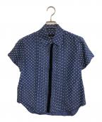 tricot COMME des GARCONSトリココムデギャルソン）の古着「フロントプリーツドットシャツ」｜ブルー