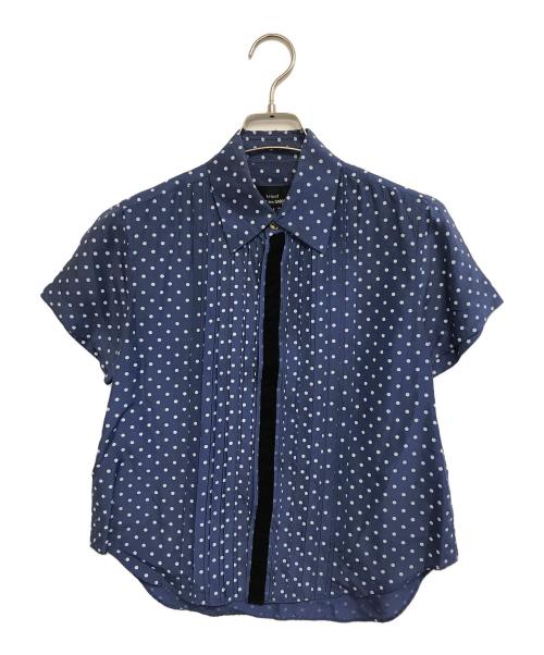tricot COMME des GARCONS（トリココムデギャルソン）tricot COMME des GARCONS (トリココムデギャルソン) フロントプリーツドットシャツ ブルー サイズ:Mの古着・服飾アイテム