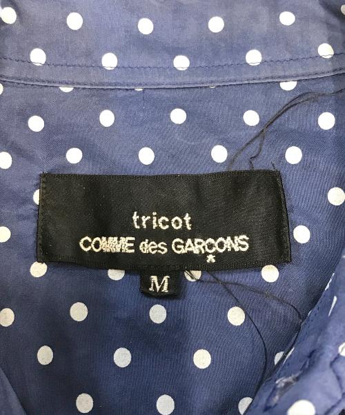 tricot COMME des GARCONS（トリココムデギャルソン）tricot COMME des GARCONS (トリココムデギャルソン) フロントプリーツドットシャツ ブルー サイズ:Mの古着・服飾アイテム