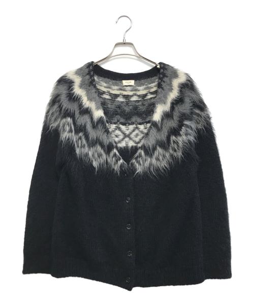 CELINE（セリーヌ）CELINE (セリーヌ) フェアアイルカーディガン ブラック サイズ:Lの古着・服飾アイテム