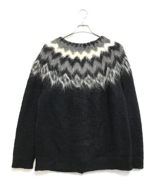 CELINE（セリーヌ）CELINE (セリーヌ) フェアアイルカーディガン ブラック サイズ:Lの古着・服飾アイテム