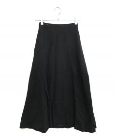 JUN MIKAMI アイリッシュリネン ラップロングスカート ブラック 中古・古着通販】JUN MIKAMI (ジュン ミカミ) アイリッシュリネン
