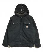 CarHarttカーハート）の古着「WASHED DUCK SHERPA-LINED UTILITY JACKET」｜ブラック