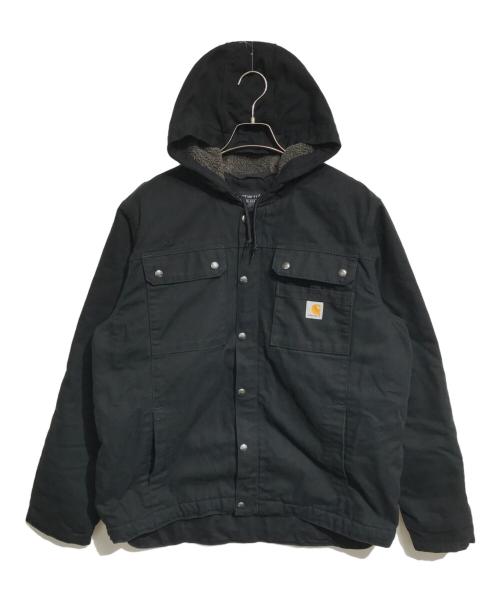 CarHartt（カーハート）CarHartt (カーハート) WASHED DUCK SHERPA-LINED UTILITY JACKET ブラック サイズ:Lの古着・服飾アイテム