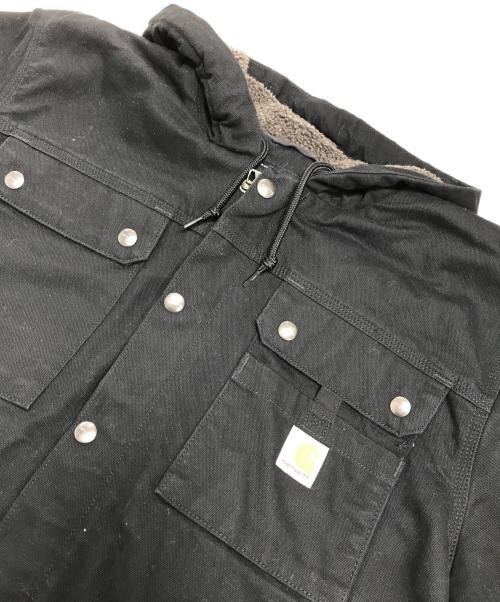 CarHartt（カーハート）CarHartt (カーハート) WASHED DUCK SHERPA-LINED UTILITY JACKET ブラック サイズ:Lの古着・服飾アイテム