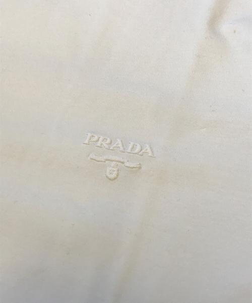 PRADA（プラダ）PRADA (プラダ) ロゴ刺繍Tシャツ ホワイト サイズ:Mの古着・服飾アイテム