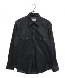A PUZZLING HOME（アパズリングホーム）の古着「RAINBOW LAME DENIM WESTERNSHIRT」｜ブラック