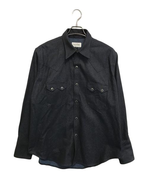 A PUZZLING HOME（アパズリングホーム）A PUZZLING HOME (アパズリングホーム) RAINBOW LAME DENIM WESTERNSHIRT ブラック サイズ:3の古着・服飾アイテム