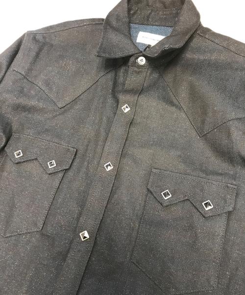 A PUZZLING HOME（アパズリングホーム）A PUZZLING HOME (アパズリングホーム) RAINBOW LAME DENIM WESTERNSHIRT ブラック サイズ:3の古着・服飾アイテム