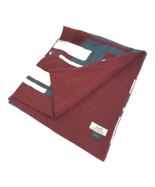 HERMES（エルメス）HERMES (エルメス) ウールニットマフラー ブラウンの古着・服飾アイテム