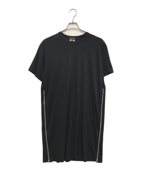 COMME des GARCONS HOMME PLUS（コムデギャルソンオムプリュス）COMME des GARCONS HOMME PLUS (コムデギャルソンオムプリュス) サイドジップロングTシャツ ブラック サイズ:Mの古着・服飾アイテム