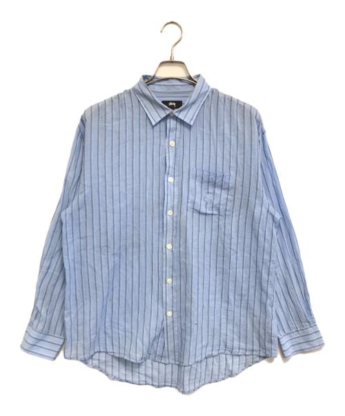 stussy（ステューシー）stussy (ステューシー) Light Weight Classic Shirt ブルー サイズ:Mの古着・服飾アイテム