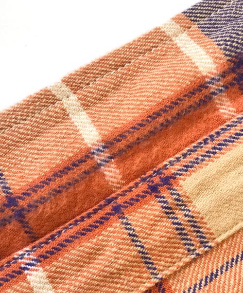 Hysteric Glamour（ヒステリックグラマー）Hysteric Glamour (ヒステリックグラマー) SUPER FUZZ刺繍チェックシャツ オレンジ サイズ:XLの古着・服飾アイテム