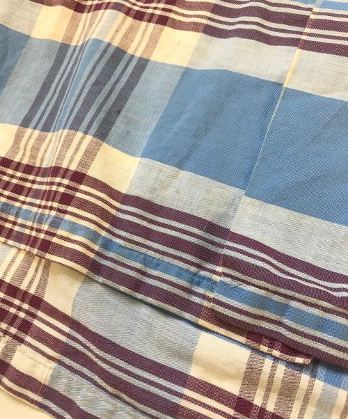 NEWYORKER（ニューヨーカー）NEWYORKER (ニューヨーカー) 半袖シャツ ブルー×ブラウン サイズ:Ｌの古着・服飾アイテム