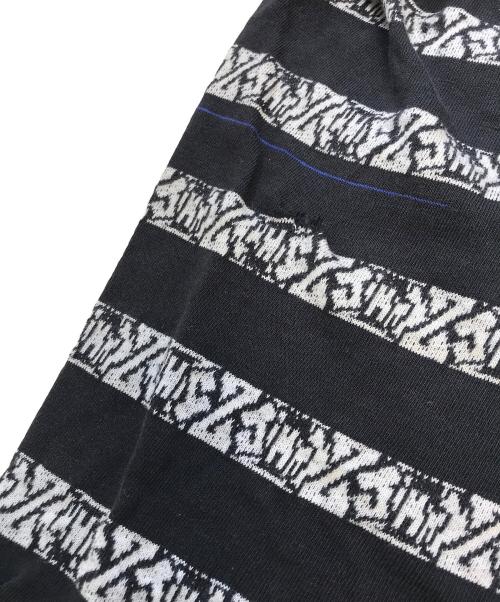 JIMMY'Z（ジミーズ）JIMMY'Z (ジミーズ) ジャガードTシャツ ブラック×ホワイト サイズ:XLの古着・服飾アイテム