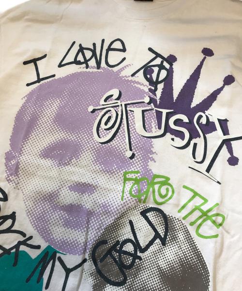 stussy（ステューシー）stussy (ステューシー) マルチプリントtシャツ ホワイト サイズ:Lの古着・服飾アイテム